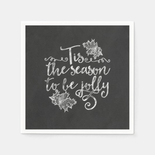 Dit is het seizoen om Jolly Chalkboard Holiday te  Servet (Voorkant)