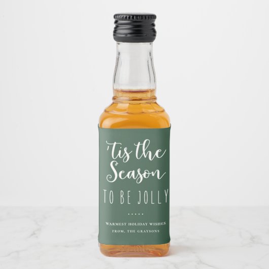 'Dit is het seizoen om Jolly Green Holiday te zijn Likeurfles Etiket (Voorkant)