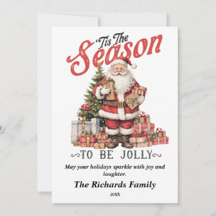 Dit is het seizoen om Jolly  Santa Feestdagenkaart
