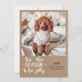 Dit is het seizoen om Jolly Script-vakantiefoto te Feestdagenkaart (Voorkant)