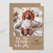 Dit is het seizoen om Jolly Script-vakantiefoto te Feestdagenkaart (Voorkant / Achterkant)