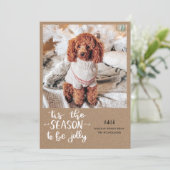 Dit is het seizoen om Jolly Script-vakantiefoto te Feestdagenkaart (Staand voorkant)