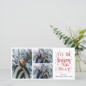 Dit is het seizoen om Jolly Script-vakantiefoto te Feestdagenkaart (Staand voorkant)