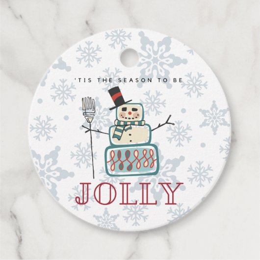 'Dit is het seizoen om Jolly Snowman Kerstmis te z Bedankjes Labels (Voorkant)
