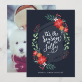 Dit is het seizoen om Jolly te worden | Fotovakant Feestdagenkaart (Voorkant / Achterkant)