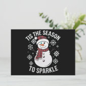 Dit is het seizoen om kerstcadeau te sprankelen feestdagenkaart (Staand voorkant)