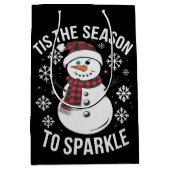 Dit is het seizoen om kerstcadeau te sprankelen medium cadeauzakje (Voorkant)