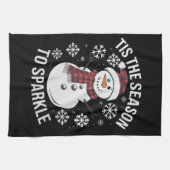 Dit is het seizoen om kerstcadeau te sprankelen theedoek (Horizontaal)