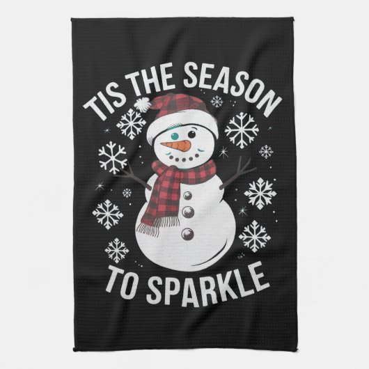 Dit is het seizoen om kerstcadeau te sprankelen theedoek (Verticaal)