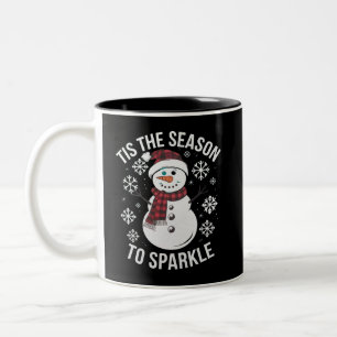 Dit is het seizoen om kerstcadeau te sprankelen tweekleurige koffiemok