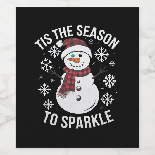 Dit is het seizoen om kerstcadeau te sprankelen wijn etiket (Enkel label)