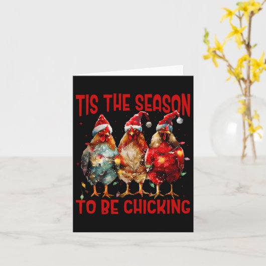 Dit is het seizoen om kip Santa Hat XM te kicken Kaart (Gele Bloem)
