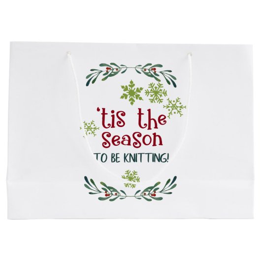 Dit is het seizoen om Knitters kerst te houden Groot Cadeauzakje (Achterkant)