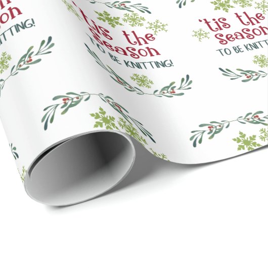 Dit is het seizoen om te breien winter kerst cadeaupapier (Rol Hoek)