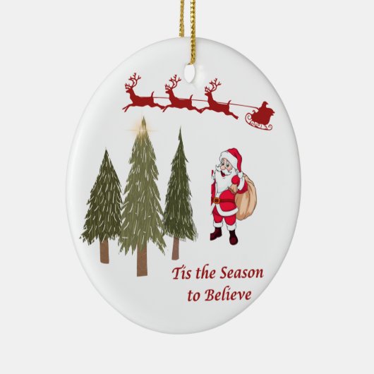 Dit is het seizoen om te geloven op een keramisch ornament (Rechts)