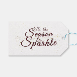 Dit is het seizoen om te schitteren, kerst elegant cadeaulabel