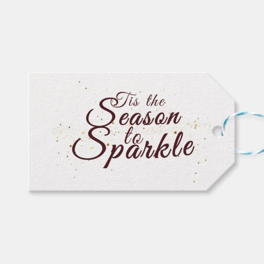 Dit is het seizoen om te schitteren, kerst elegant cadeaulabel (Voorkant (Horizontaal))