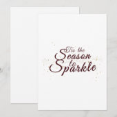 Dit is het seizoen om te schitteren, kerst elegant feestdagenkaart (Voorkant / Achterkant)