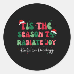 Dit is het seizoen om te stralen vreugde straling ronde sticker