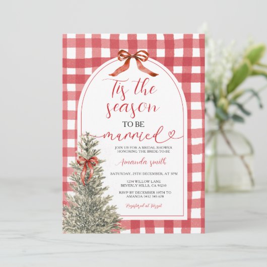 Dit is het seizoen om te trouwen Bow Vrijgezellenf Kaart (Staand voorkant)