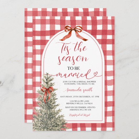 Dit is het seizoen om te trouwen Bow Vrijgezellenf Kaart (Voorkant / Achterkant)