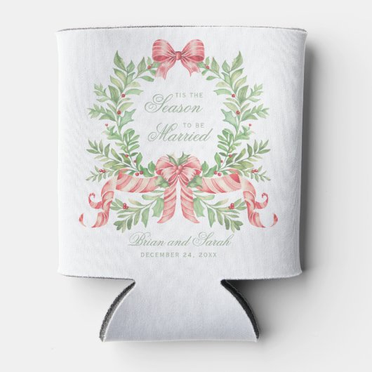 Dit is het seizoen om te trouwen Eerste Kerstmis F Blikjeskoeler (Voorkant)