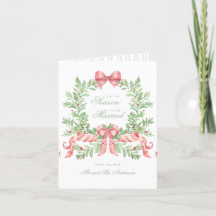 Dit is het seizoen om te trouwen Eerste Kerstmis F Feestdagen Kaart