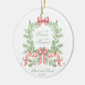 Dit is het seizoen om te trouwen Eerste Kerstmis F Keramisch Ornament (Links)