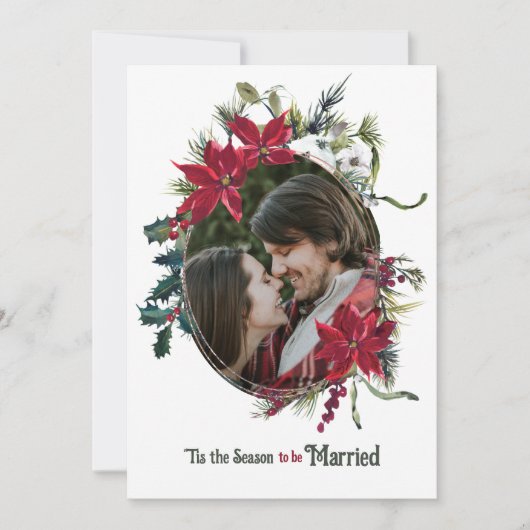 Dit is het seizoen om te trouwen Floral Foto Bruil Kaart (Voorkant)