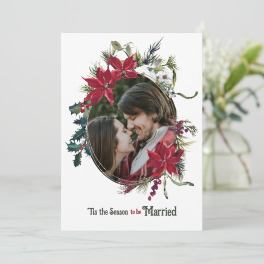 Dit is het seizoen om te trouwen Floral Foto Bruil Kaart (Staand voorkant)