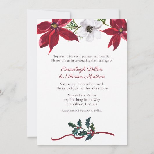 Dit is het seizoen om te trouwen Floral Foto Bruil Kaart (Achterkant)