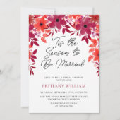 'Dit is het seizoen om te trouwen Floral Vrijgezel Kaart (Voorkant)