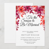 'Dit is het seizoen om te trouwen Floral Vrijgezel Kaart (Voorkant / Achterkant)