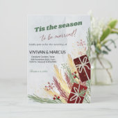 "Dit is het seizoen om te trouwen" – Kerstbruiloft Kaart (Staand voorkant)