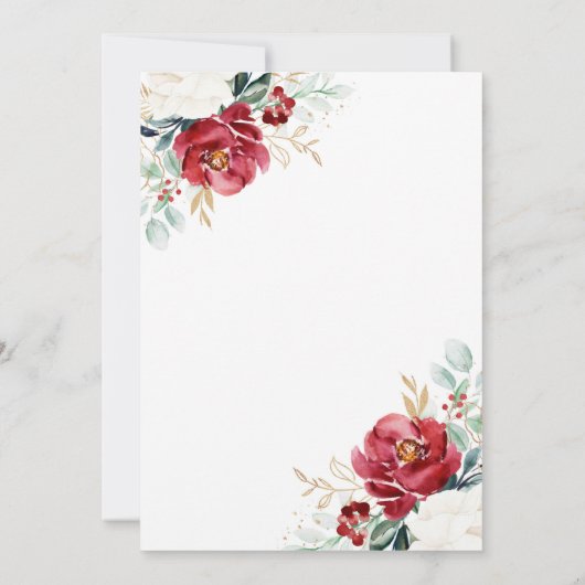 Dit is het seizoen om te trouwen Kerstmis Bloemen Kaart (Achterkant)