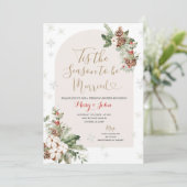 Dit is het seizoen om te trouwen Kerstmis Bloemen Kaart (Staand voorkant)