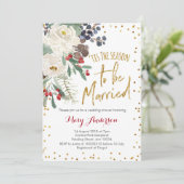 Dit is het seizoen om te trouwen met Kerstmis bloe Kaart (Staand voorkant)