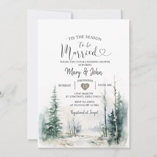 Dit is het seizoen om te trouwen met Pine Trees Kaart (Voorkant)