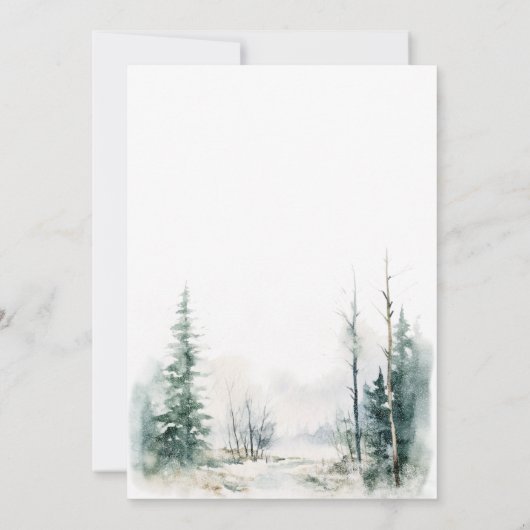 Dit is het seizoen om te trouwen met Pine Trees Kaart (Achterkant)