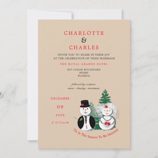 Dit is het seizoen om te trouwen met Red Black Pla Kaart (Voorkant)