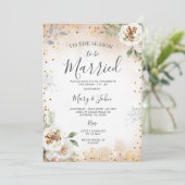 Dit is het seizoen om te trouwen met Winter Floral Kaart (Staand voorkant)