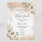 Dit is het seizoen om te trouwen met Winter Floral Kaart (Voorkant / Achterkant)