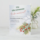 Dit is het seizoen om te trouwen op de kerstbruilo kaart (Staand voorkant)