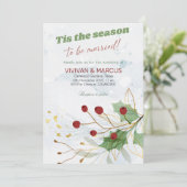 Dit is het seizoen om te trouwen op de kerstbruilo kaart (Staand voorkant)