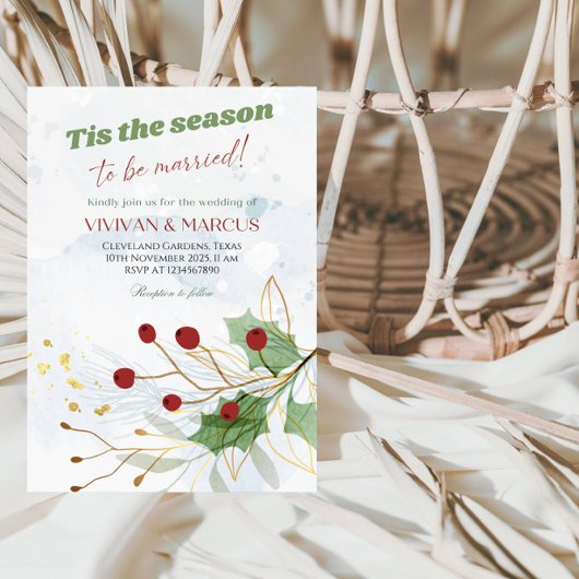 Dit is het seizoen om te trouwen op de kerstbruilo kaart