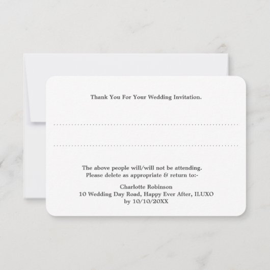 Dit is het seizoen om te trouwen RSVP kaartje (Achterkant)