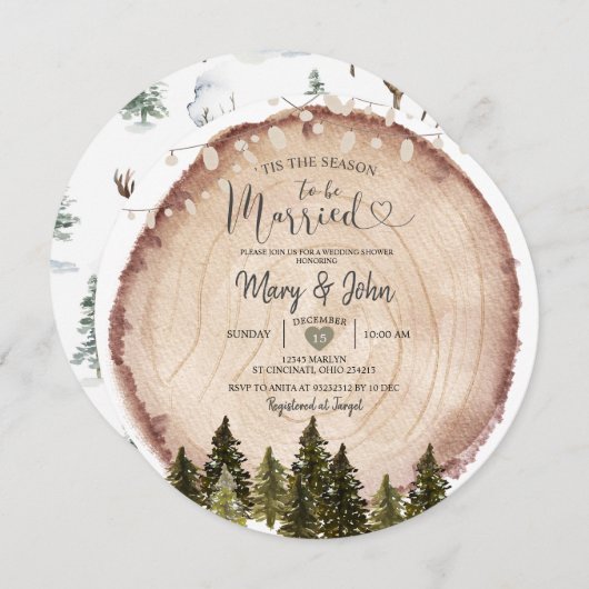 'Dit is het seizoen om te trouwen Rustic Wood Kaart (Voorkant / Achterkant)