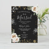 Dit is het seizoen om te trouwen Snowflake bruilof Kaart (Staand voorkant)