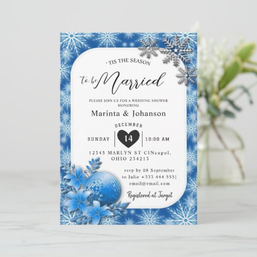 Dit is het seizoen om te trouwen Uitnodiging (Staand voorkant)