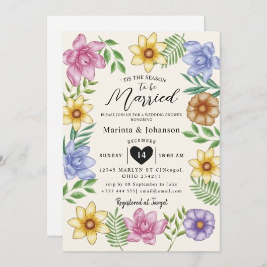 Dit is het seizoen om te trouwen Uitnodiging (Voorkant / Achterkant)